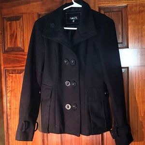 Rue21 Pea Coat, med black  jacket.